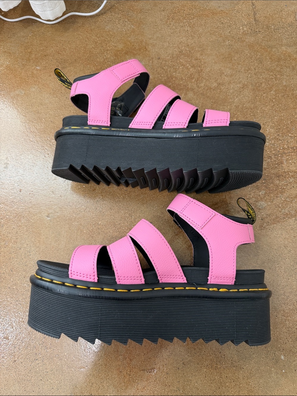 Dr. Martens Blaire Quad Platform Sandals Pink Leather Women’s US 8 EU 39 - Picture 4 of 9